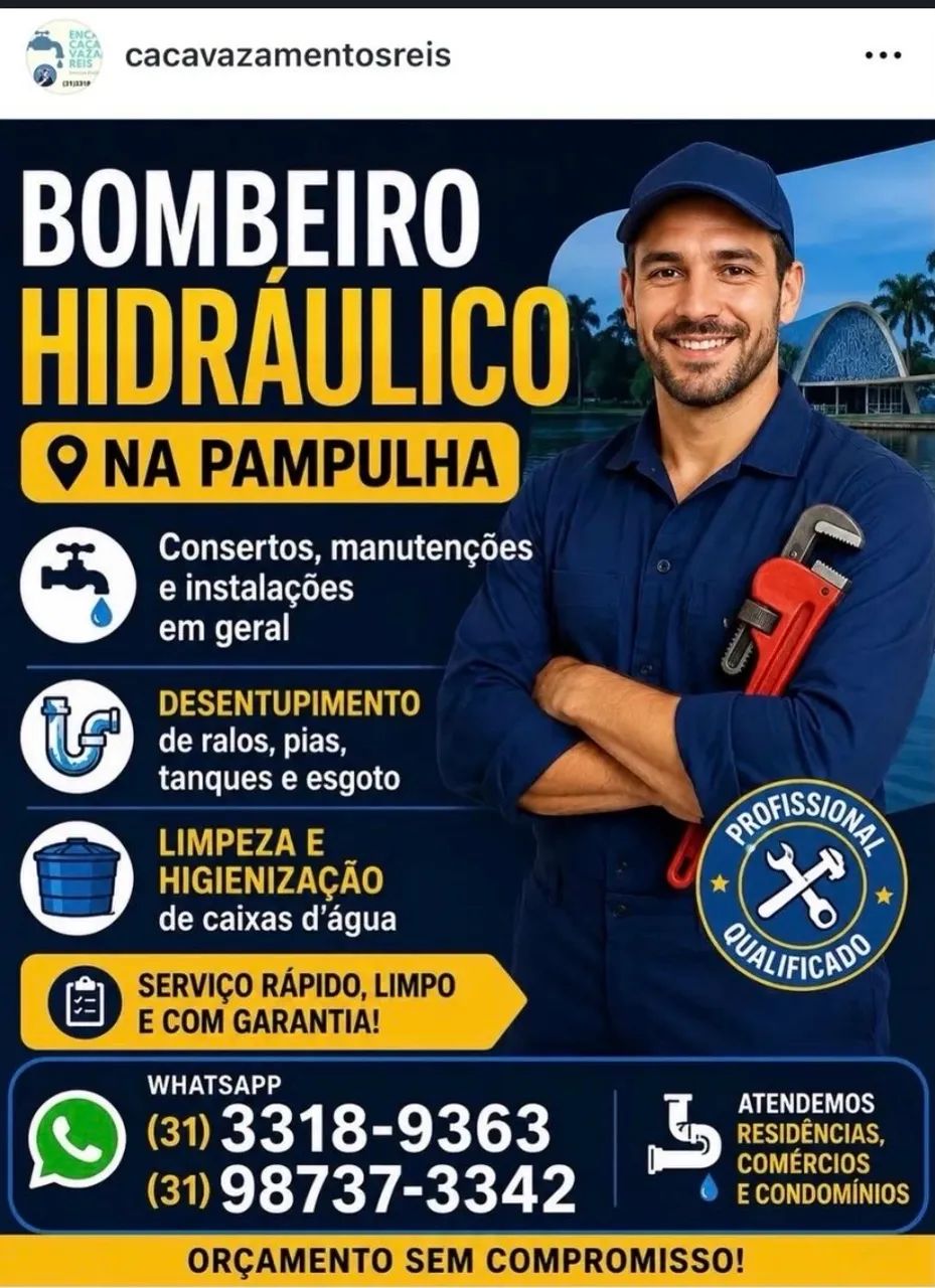 BOMBEIRO HIDRÁULICO E CAÇA VAZAMENTO 