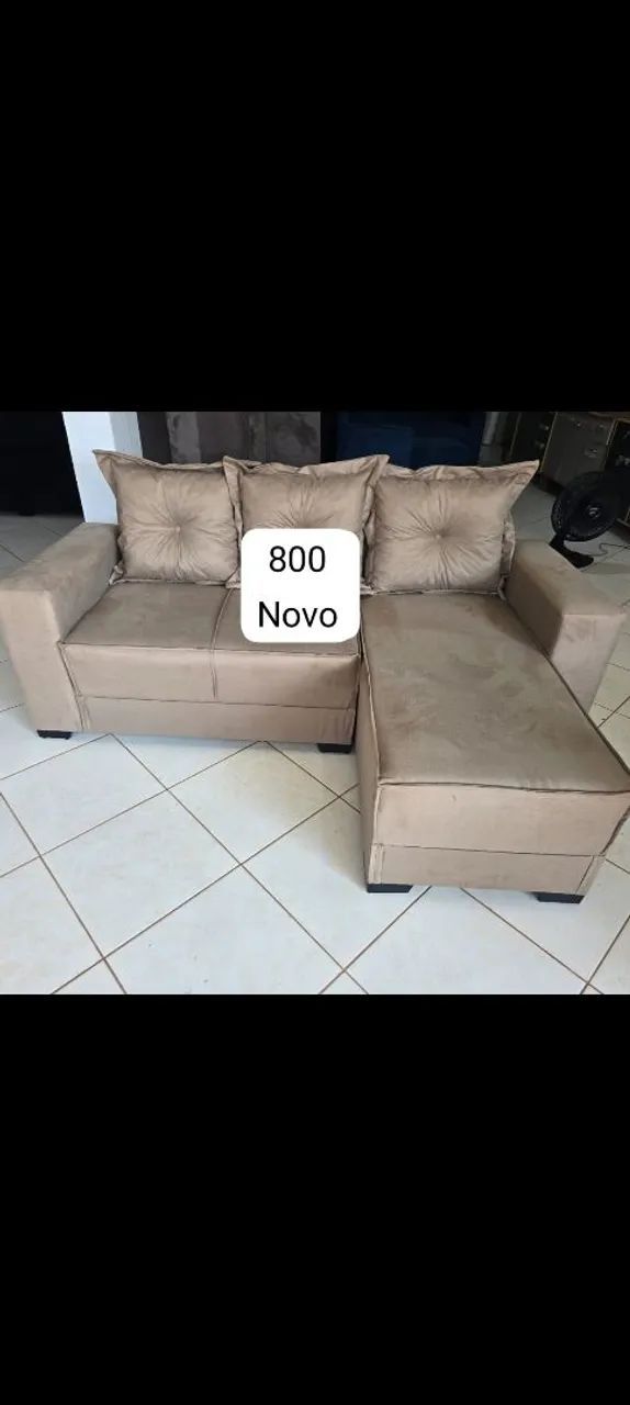 Sofá com chaise novo 