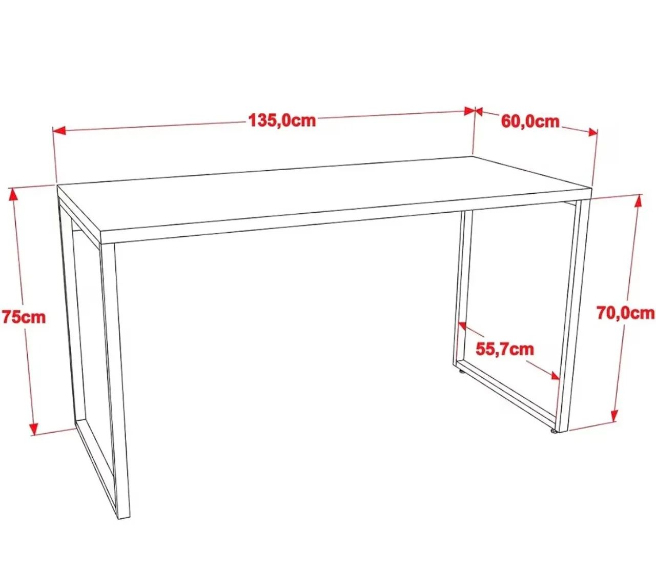Mesa Gamer 135x60cm - Foto 3