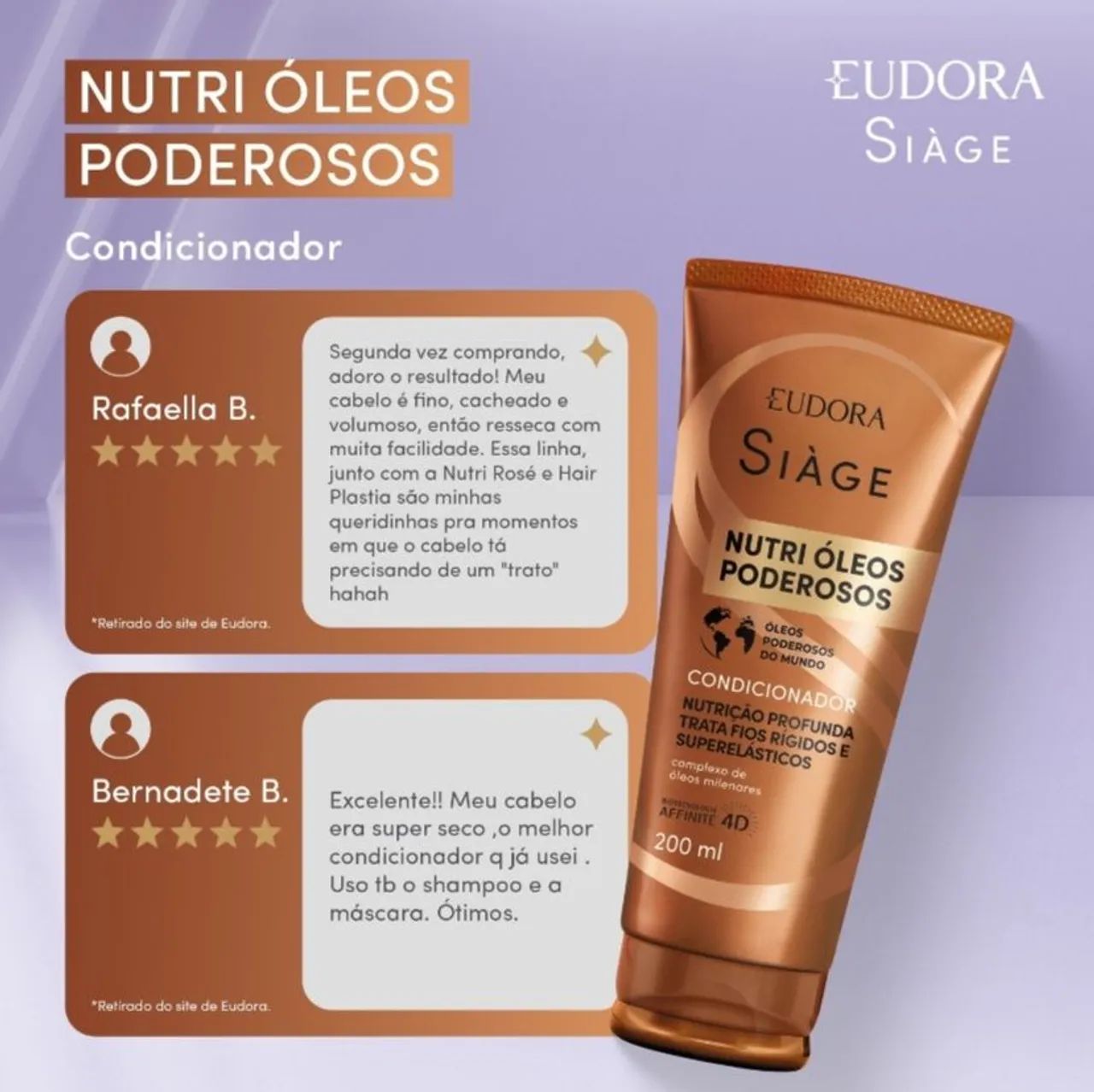 Condicionador Eudora Siage  Nutri óleos Poderosos  - Foto 5