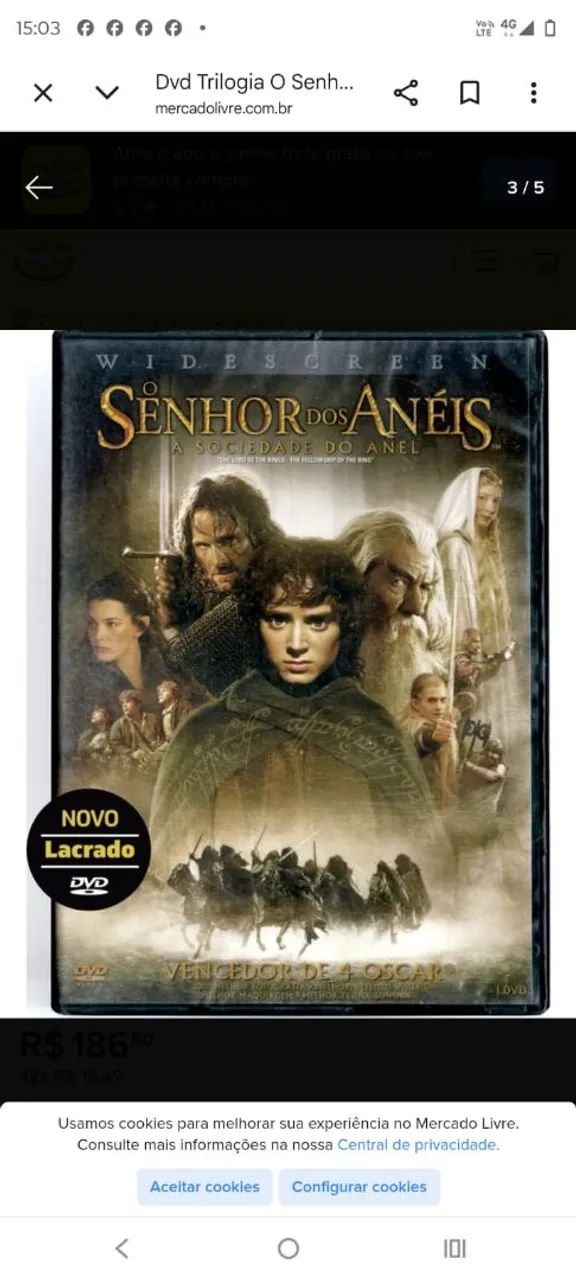 Trilogia original "O Senhor dos Anéis" (DVD) - Foto 2