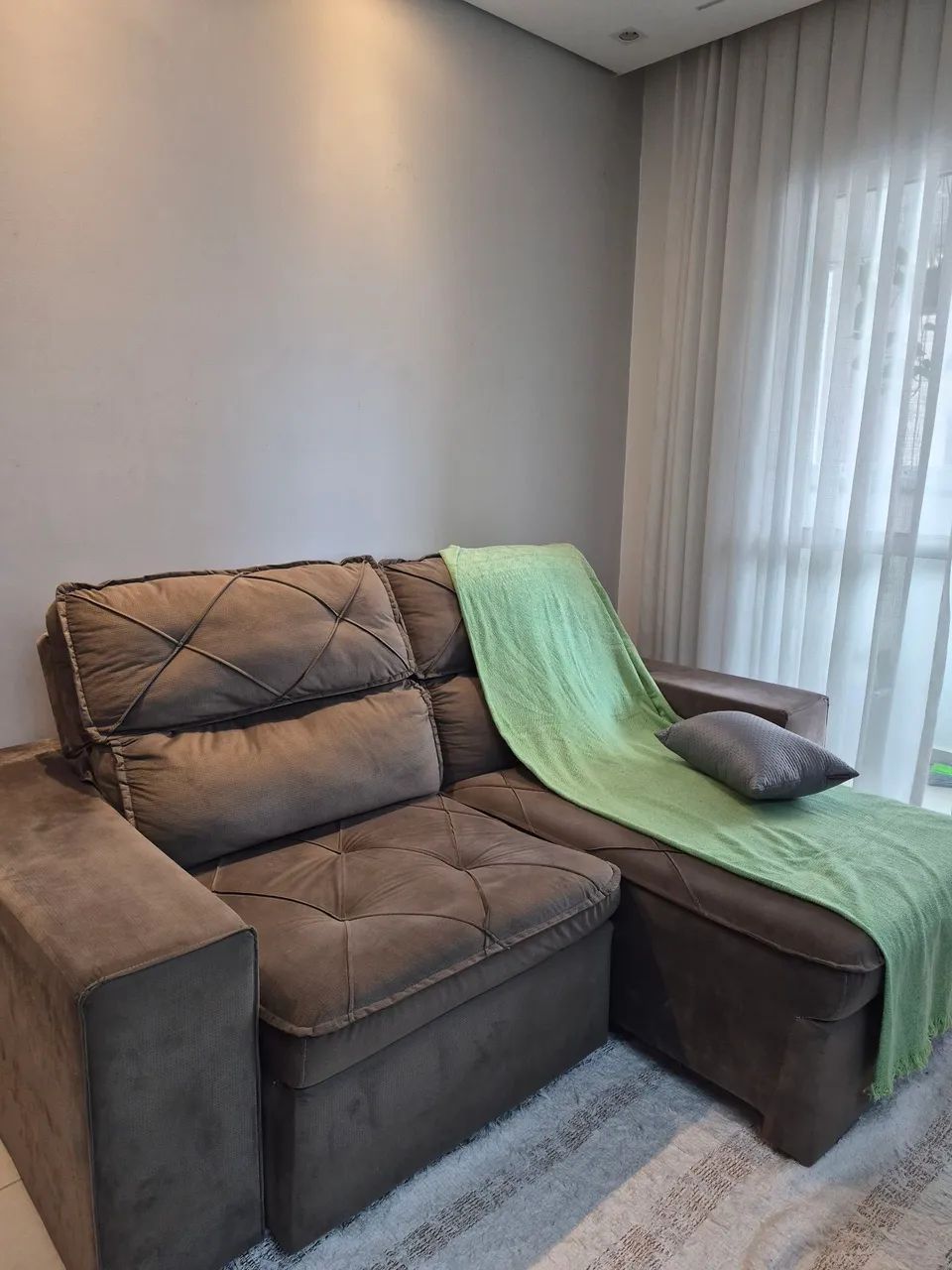 Sofá retrátil e reclináveis, 2 lugares , cinza/chumbo