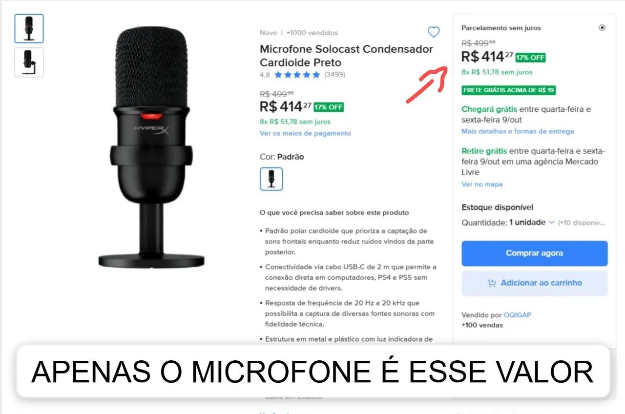 HyperX Streamer Starter Pack ? SoloCast + Cloud Core - Foto 2