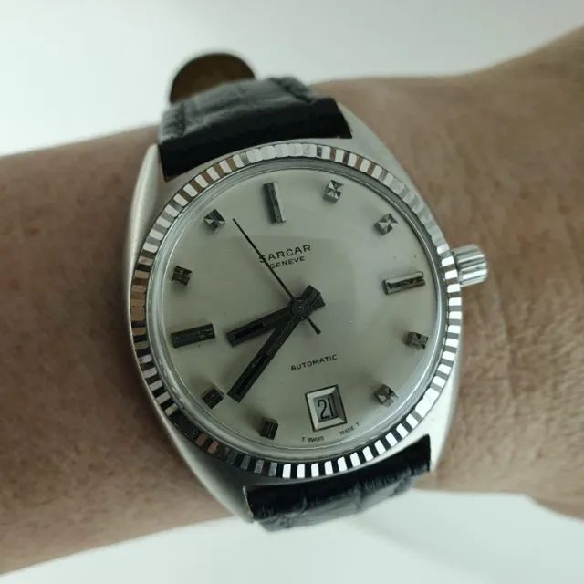 Relógio Sarcar Automático Swiss Mod 107 Vintage Raridade  - Foto 4