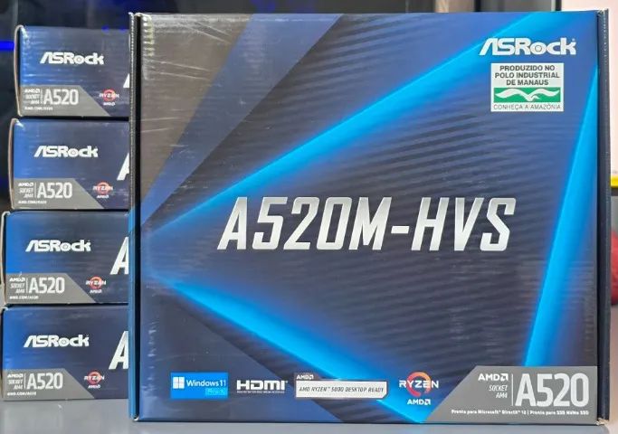 Placa Mãe ASRock A520 Ryzen AM4 - Nova