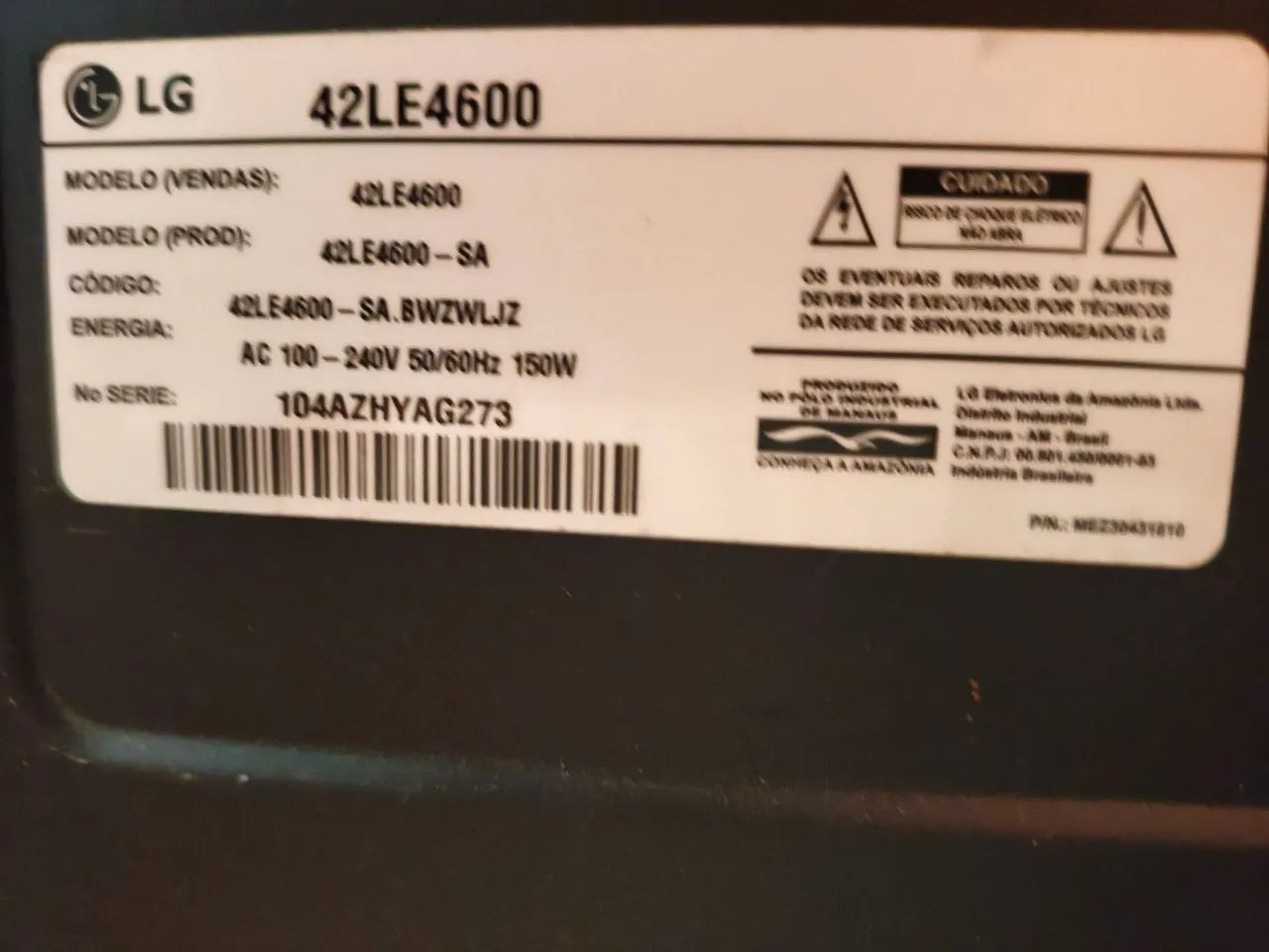 Vende-se televisão LG com a placa principal queimada  - Foto 4