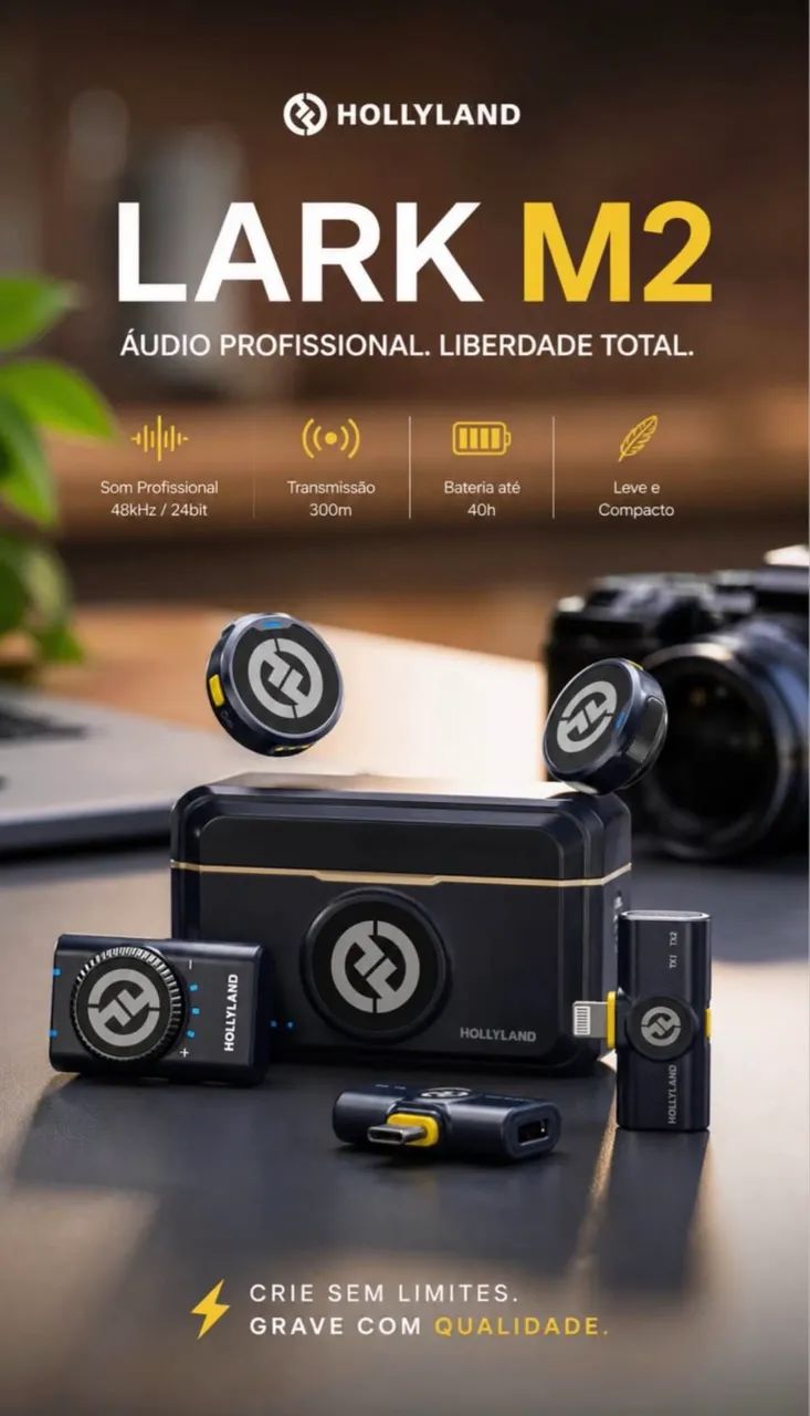 Microfone Lapela Hollyland Lark M2 - Lighting e USB-C Câmera  - Foto 5