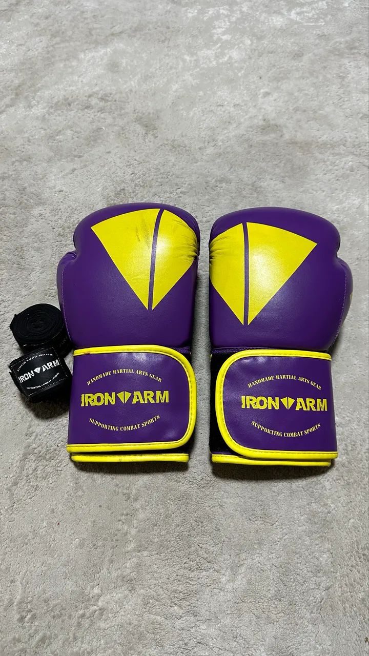 Luvas de Boxe 12oz Iron Arm e Bandagens 