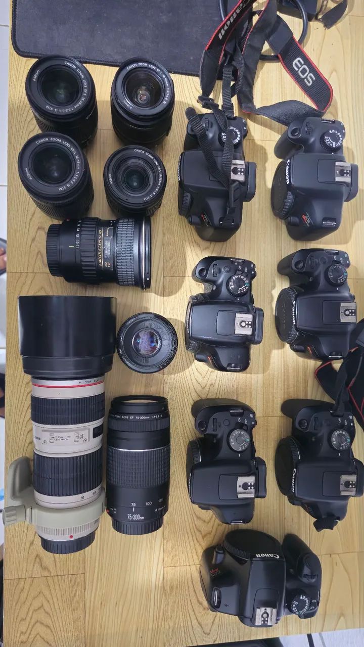 Câmeras, lentes e acessórios canon. 