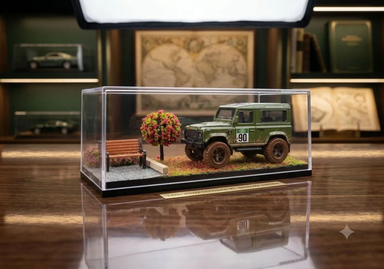 Mini diorama 1 64 com árvore e banco, não acompanho miniatura carro - Foto 3