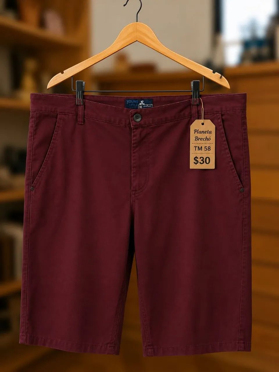 Bermuda masculina Bordo/vinho  - Foto 2