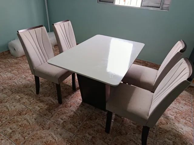 Mesa de Jantar 120x80cm Tampo MDF/Vidro - Foto 2