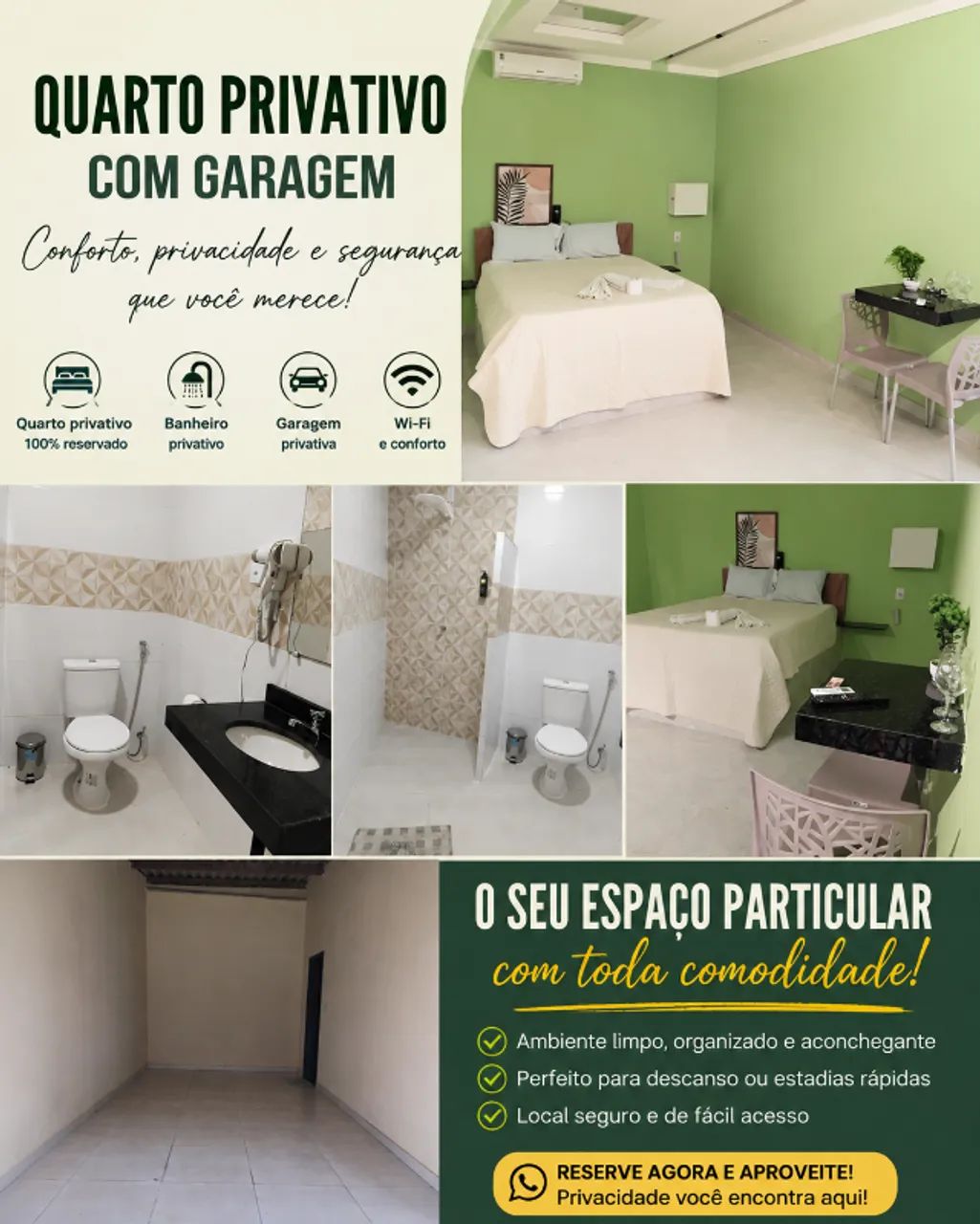 Quarto privativo. Local calmo tranquilo e total privacidade