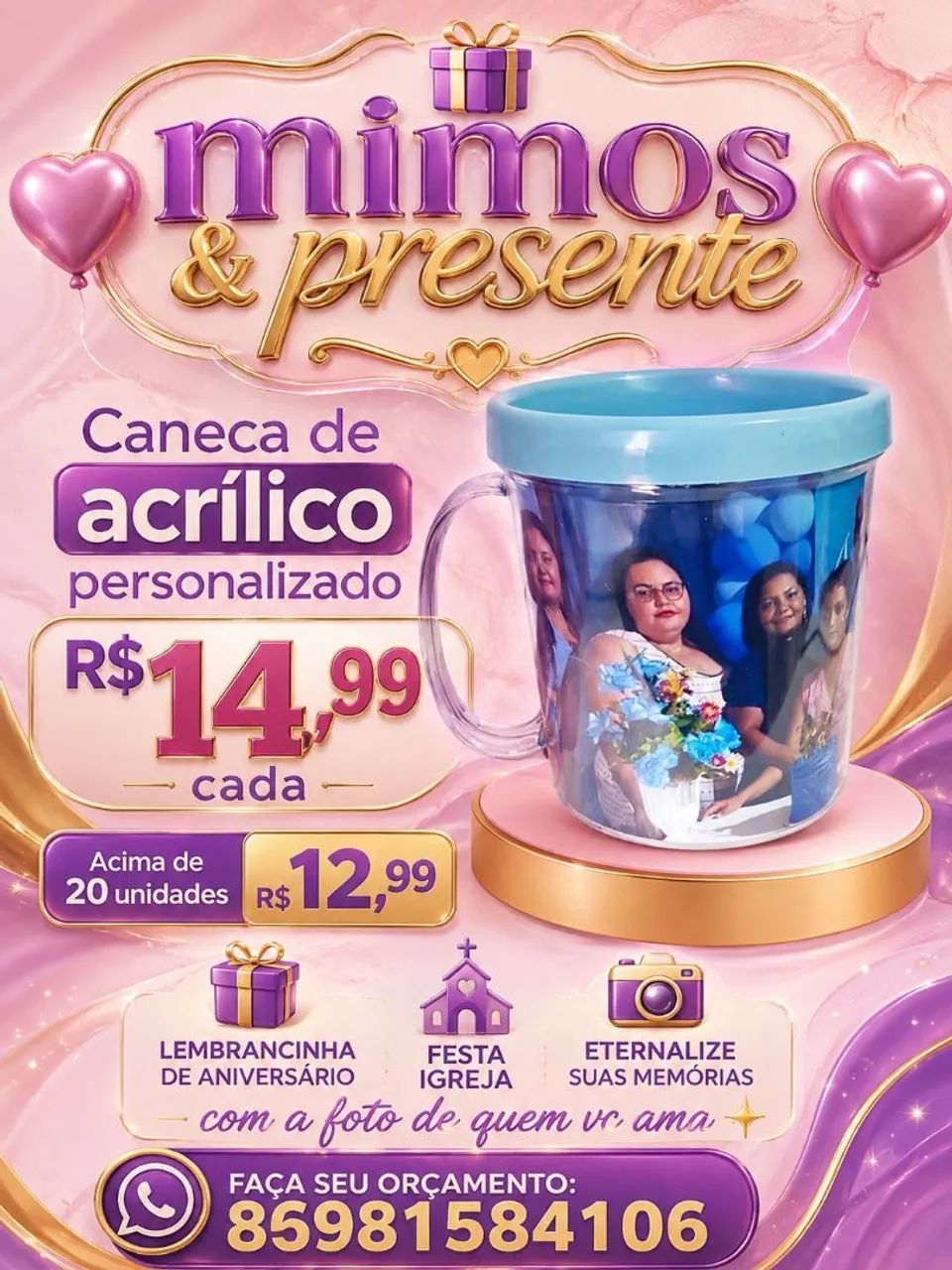 Canecas acrílico lembrancinha  - Foto 2