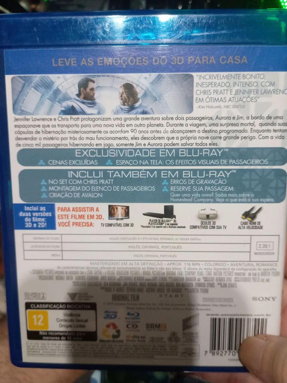 Blu Ray original 2d + 3d passageiros passengers - Foto 2