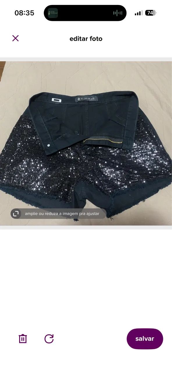 Short preto paetê brilho  - Foto 2