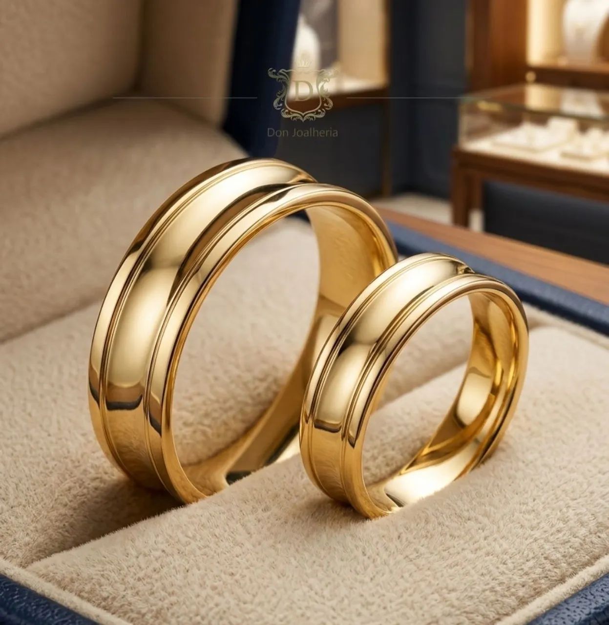 Alianças côncavas em Ouro 18k 750
