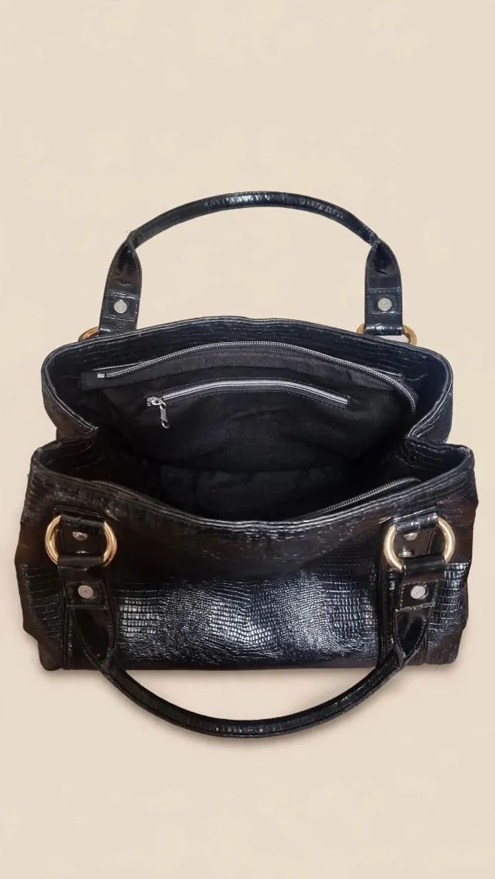 Bolsa Corello couro croco verniz - Foto 3