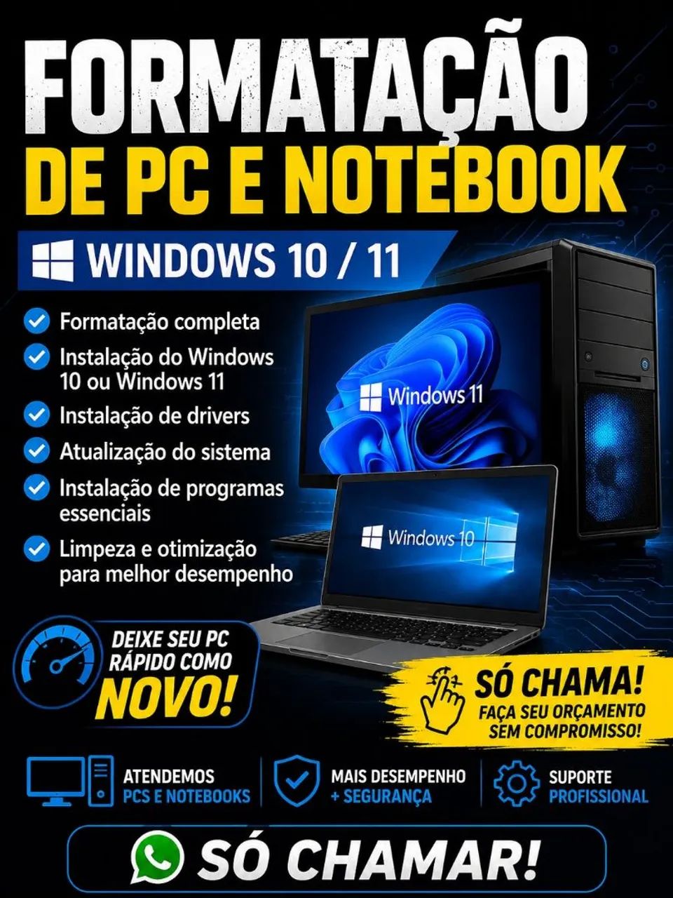 FORMATAÇÃO DE PC E NOTEBOOK - WINDOWS 10 E 11