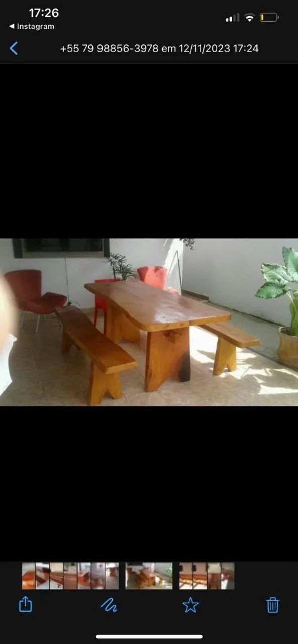 Mesa rustica de madeira de primeira qualidade interessado chama nó ZAP * - Foto 4