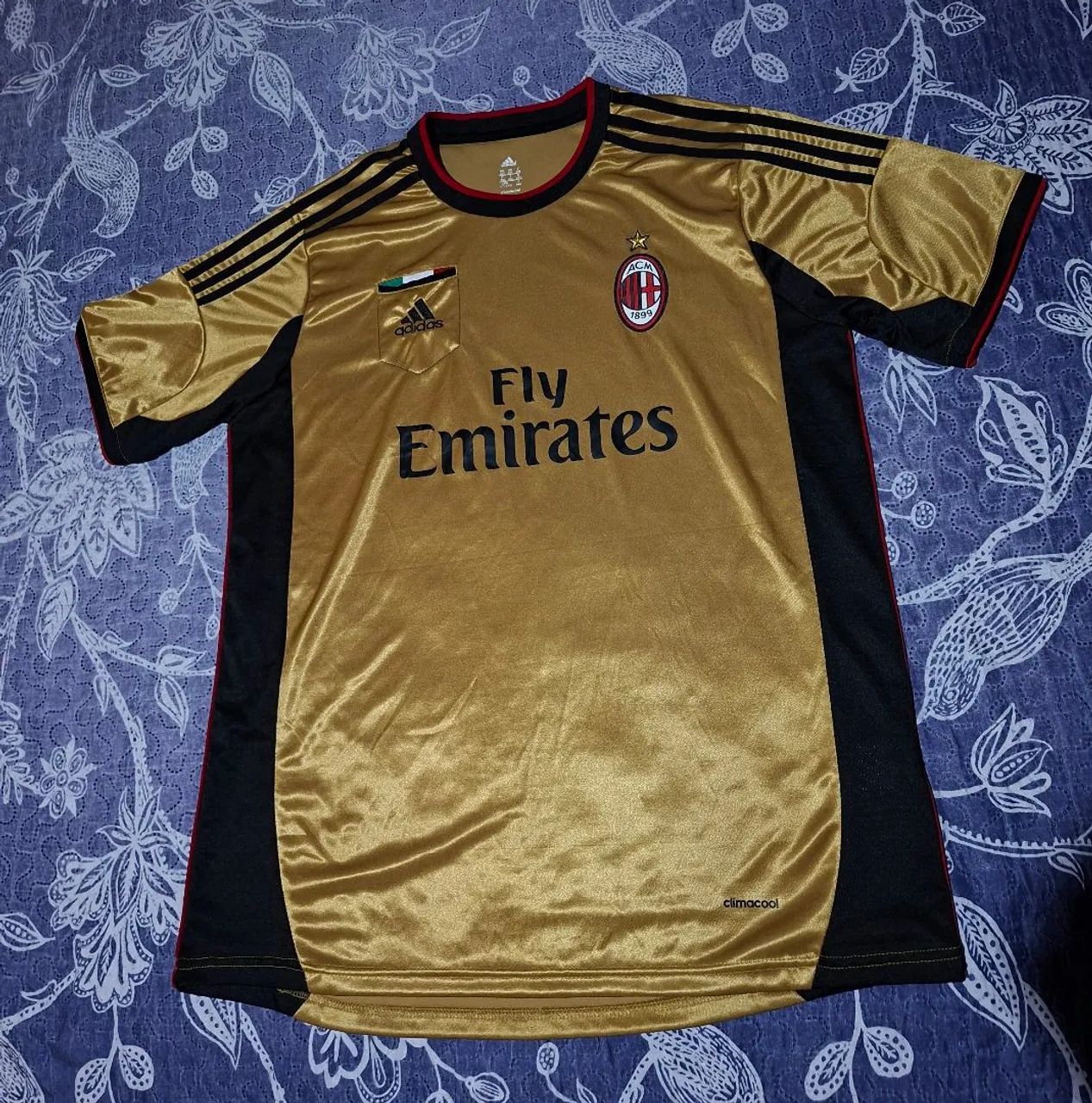 Camisa Milan Adidas 2013/14 Dourada - Foto 2