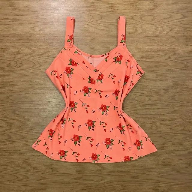 Regata Floral Salmão M