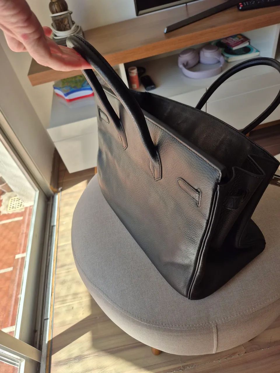 Bolsa de mão em couro legítimo estilo francesa - Foto 5