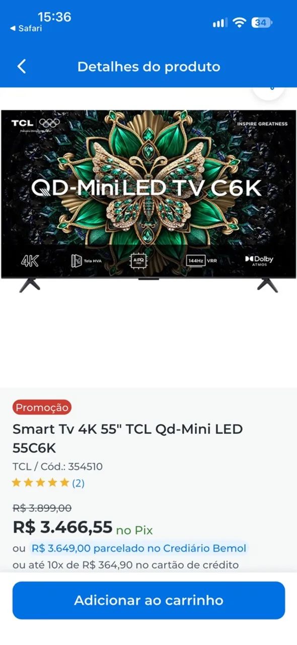 Tv TCL C6K 55 - Foto 2