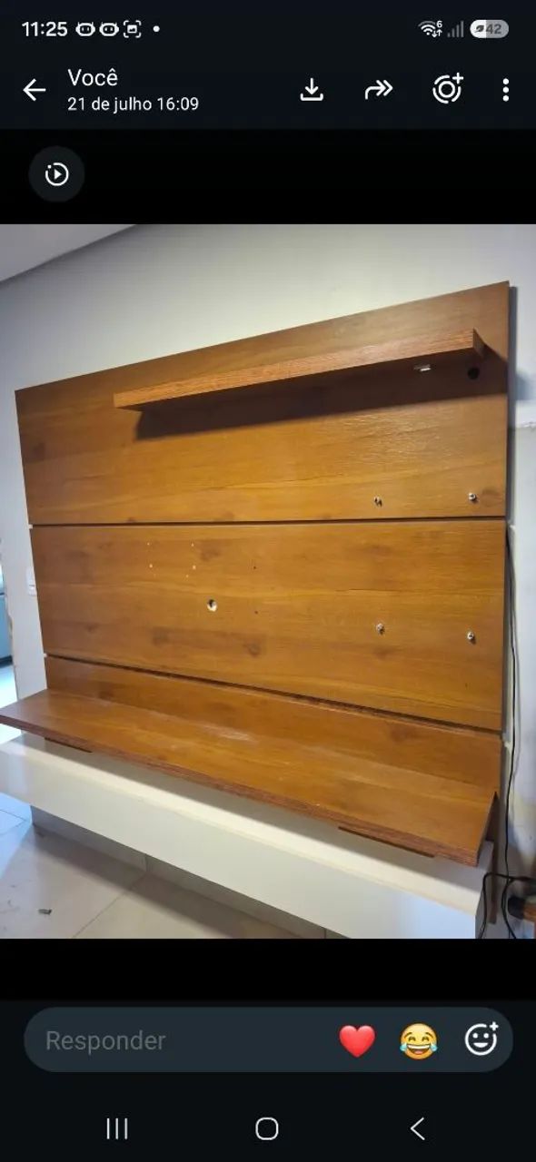 Rack Painel de madeira para TV de até 75 polegadas 