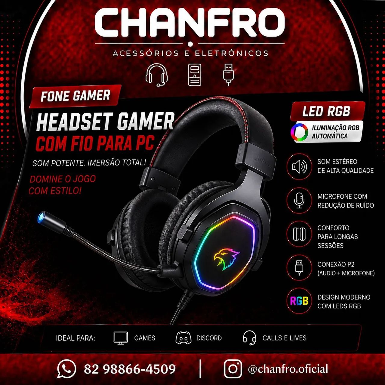 Fone gamer pc