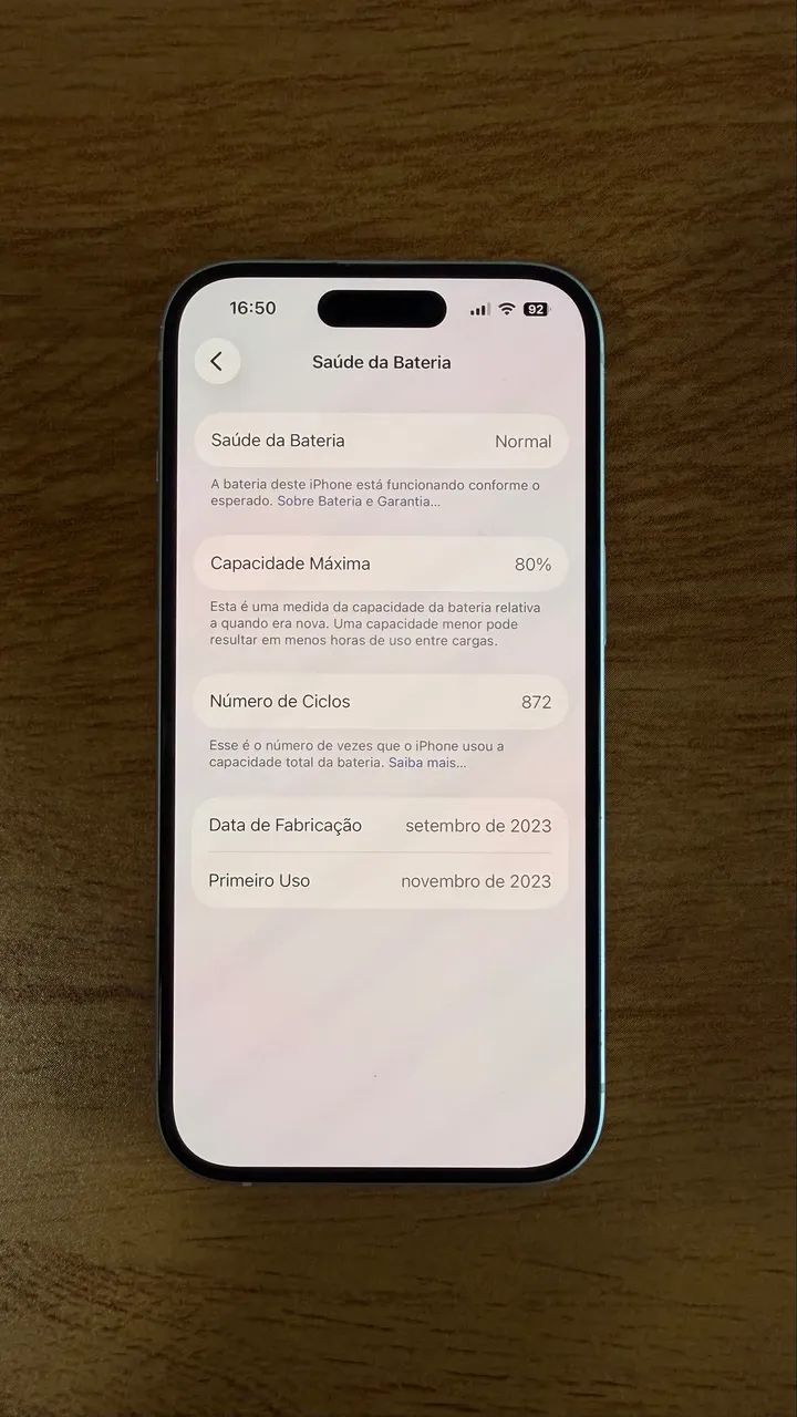 iPhone 15 128GB Branco - Como novo - Foto 5