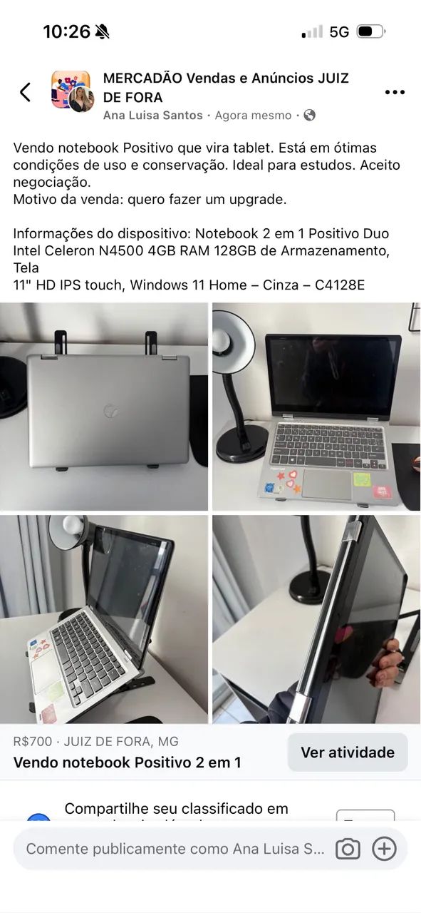 Notebook que vira tablet Positivo  - Foto 5