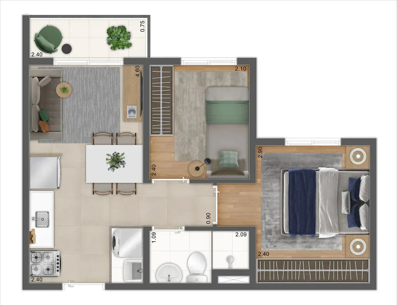 PLANTA 32m²