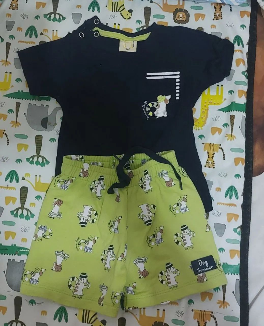 Short e blusa bebê 65093266893443120