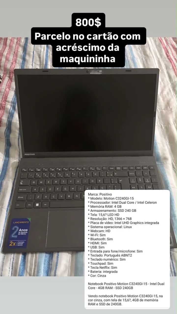 Notebook Positivo 