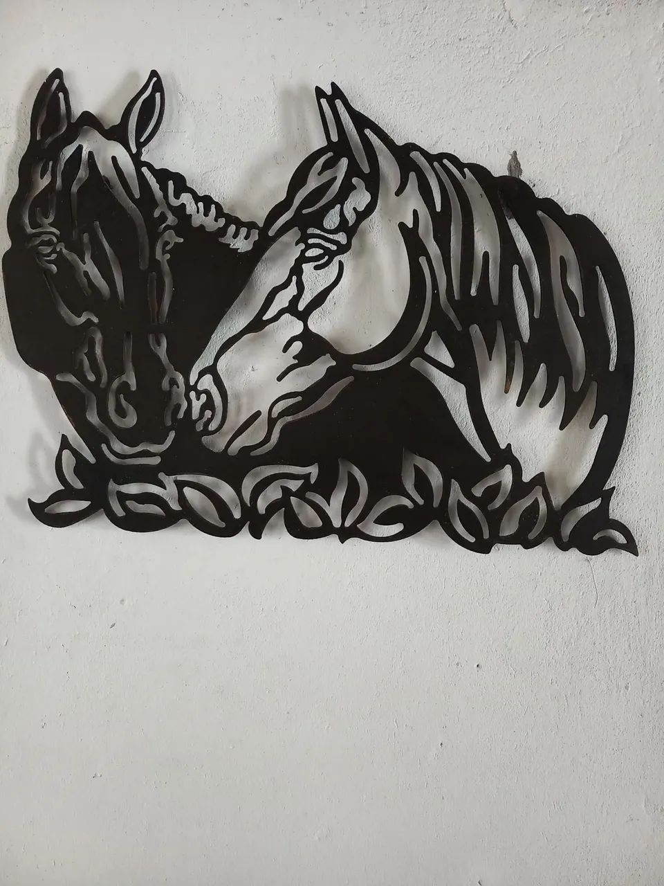 ESCULTURA CAVALO VAZADO FERRO 