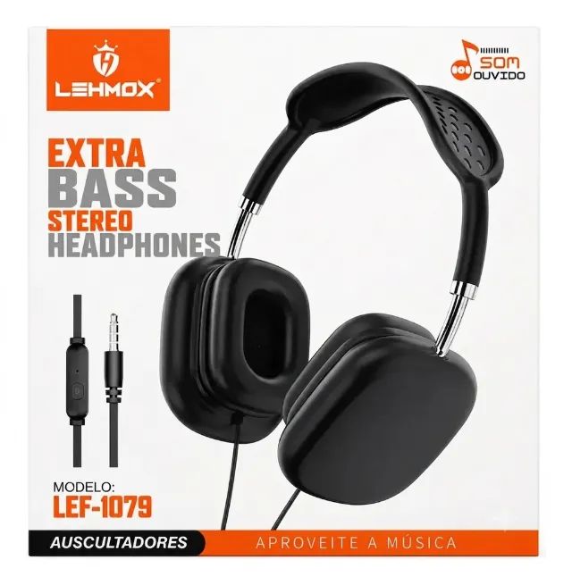 Headphone com Fio Microfone P3 3.5mm Lehmox - LEF-1079  - Foto 5