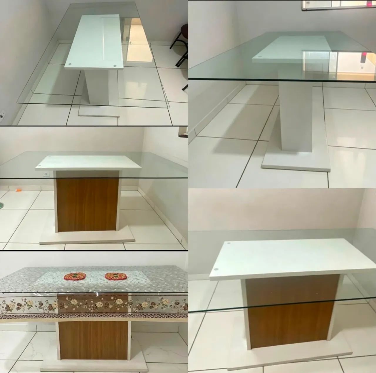 Mesa de Vidro com Base - Desapego - Foto 3