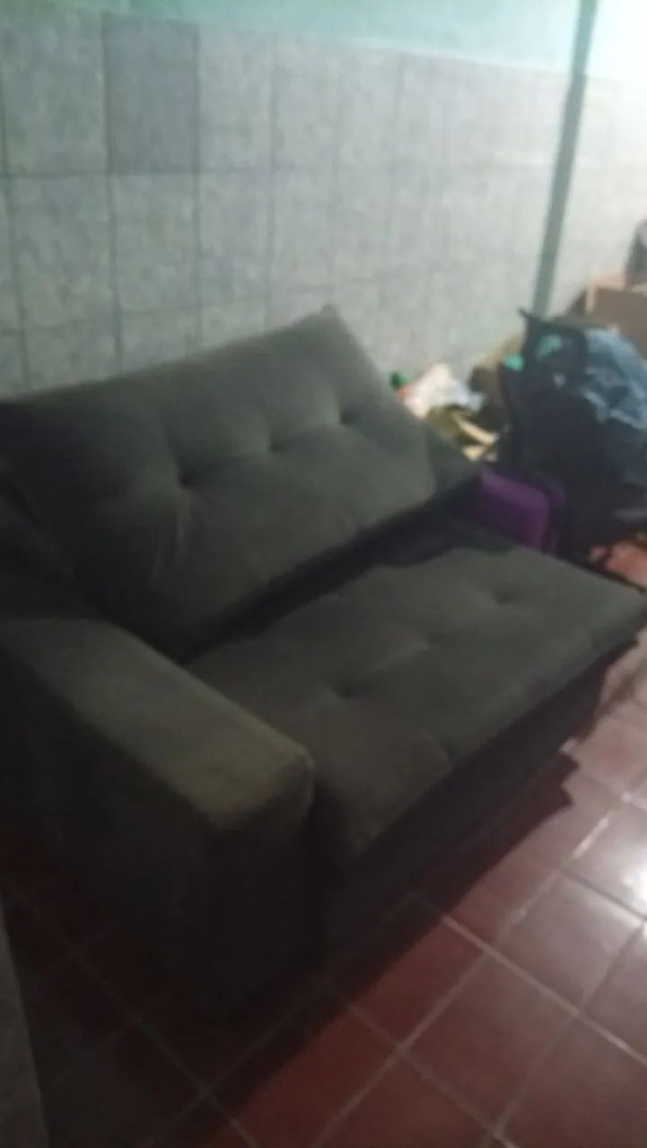 Sofá Retrátil e Reclinável Cinza Chumbo em Suede - Foto 2