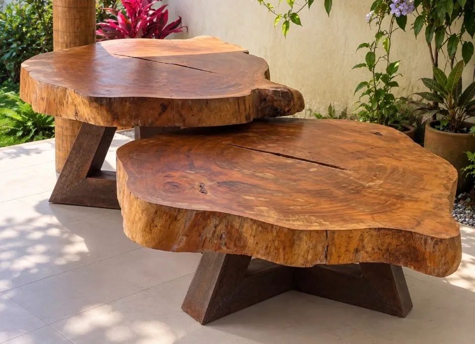 Conjunto de Mesas Madeira