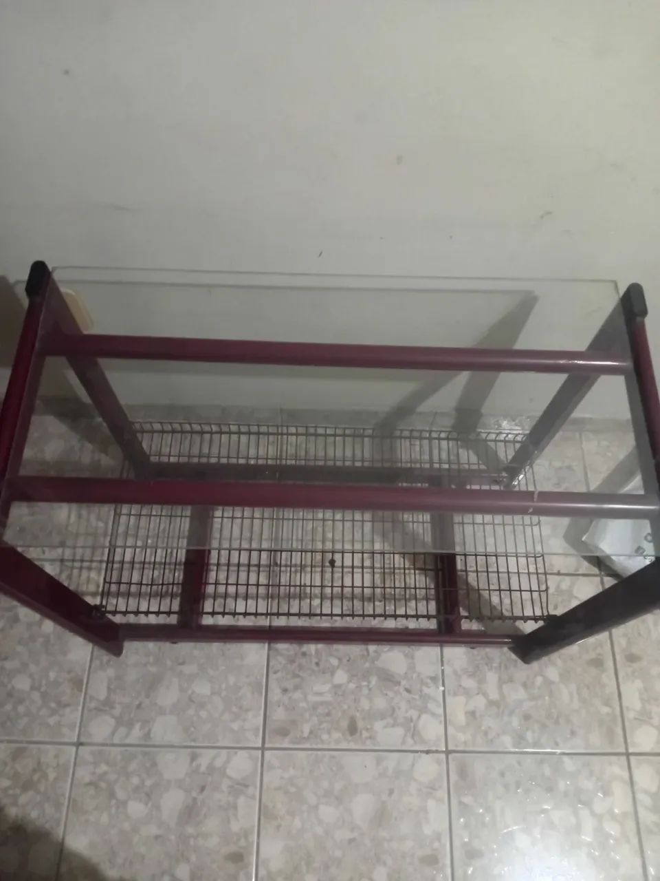 Estante de vidro