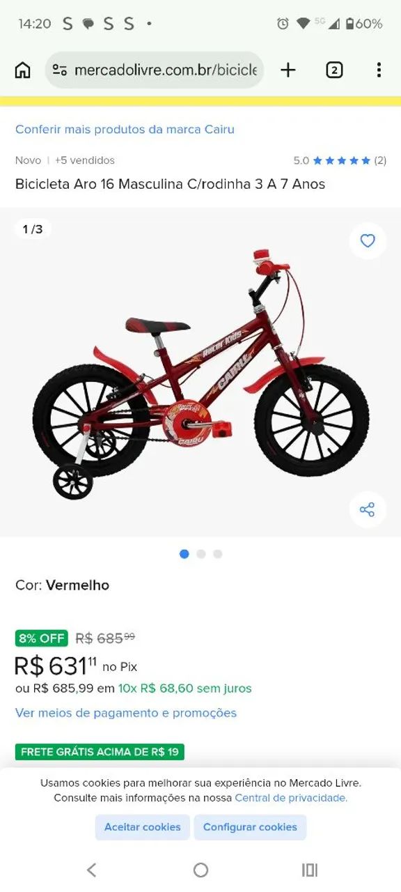 Bicicleta infantil aro 16 - Foto 2