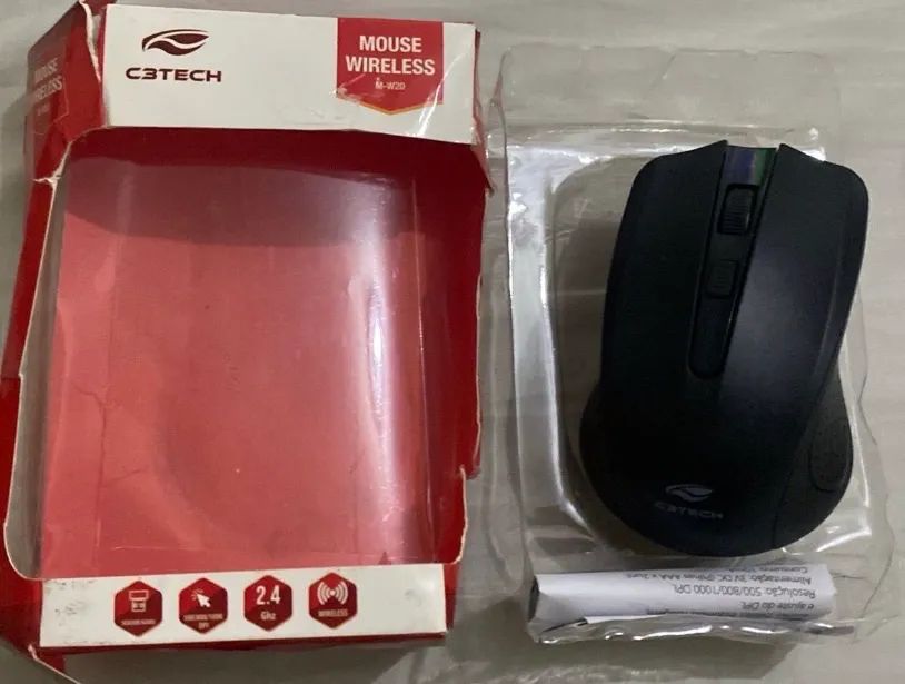 mouse sem fio c3 tech m-w20bk preto preto - Foto 2