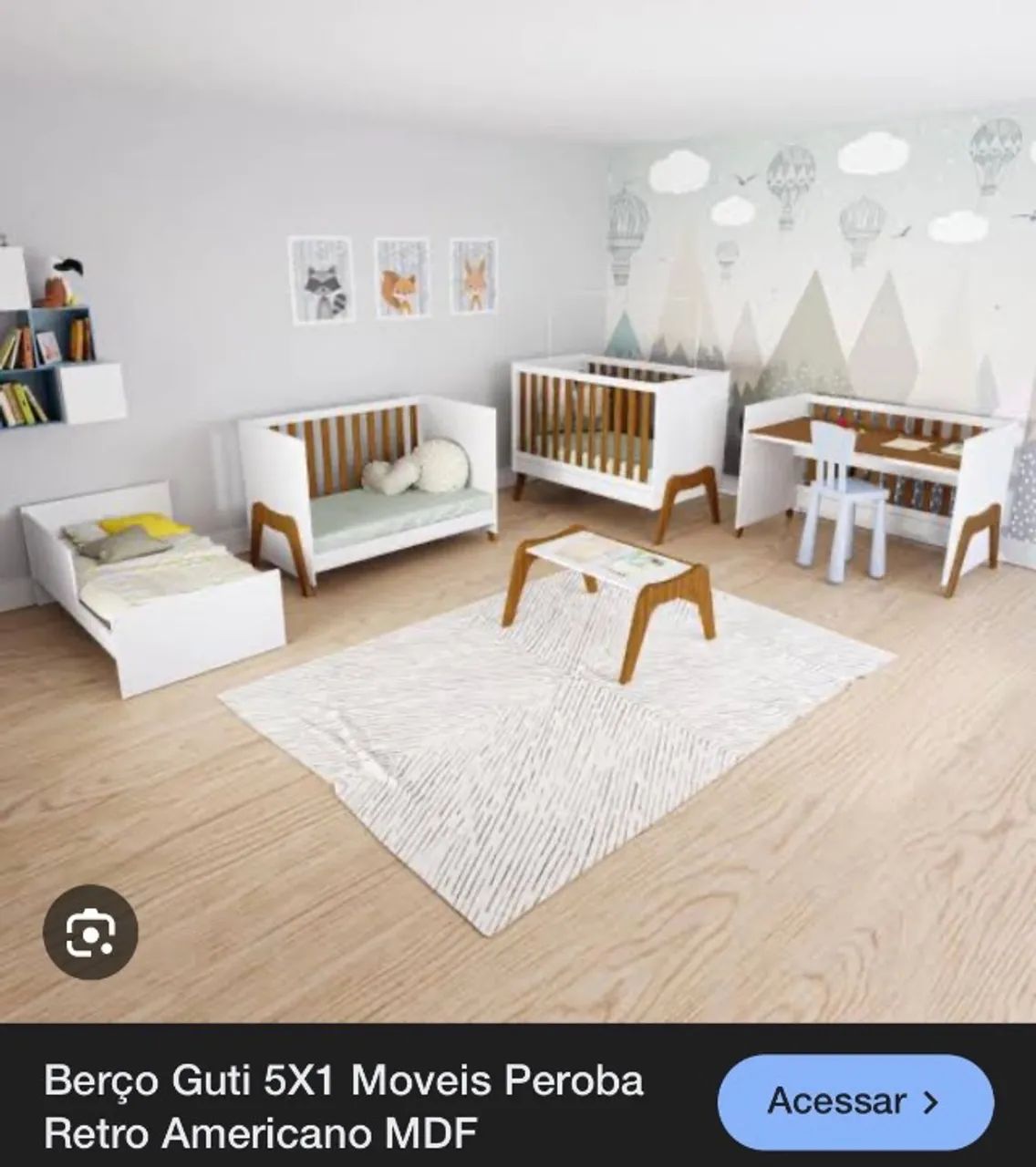 Berço Guti retrô 5x1 semi novo
