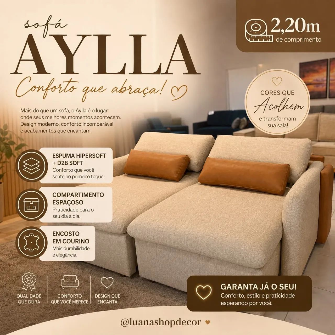 Sofá Cama Aylla Luxo - Super Conforto para sua casa - Foto 4