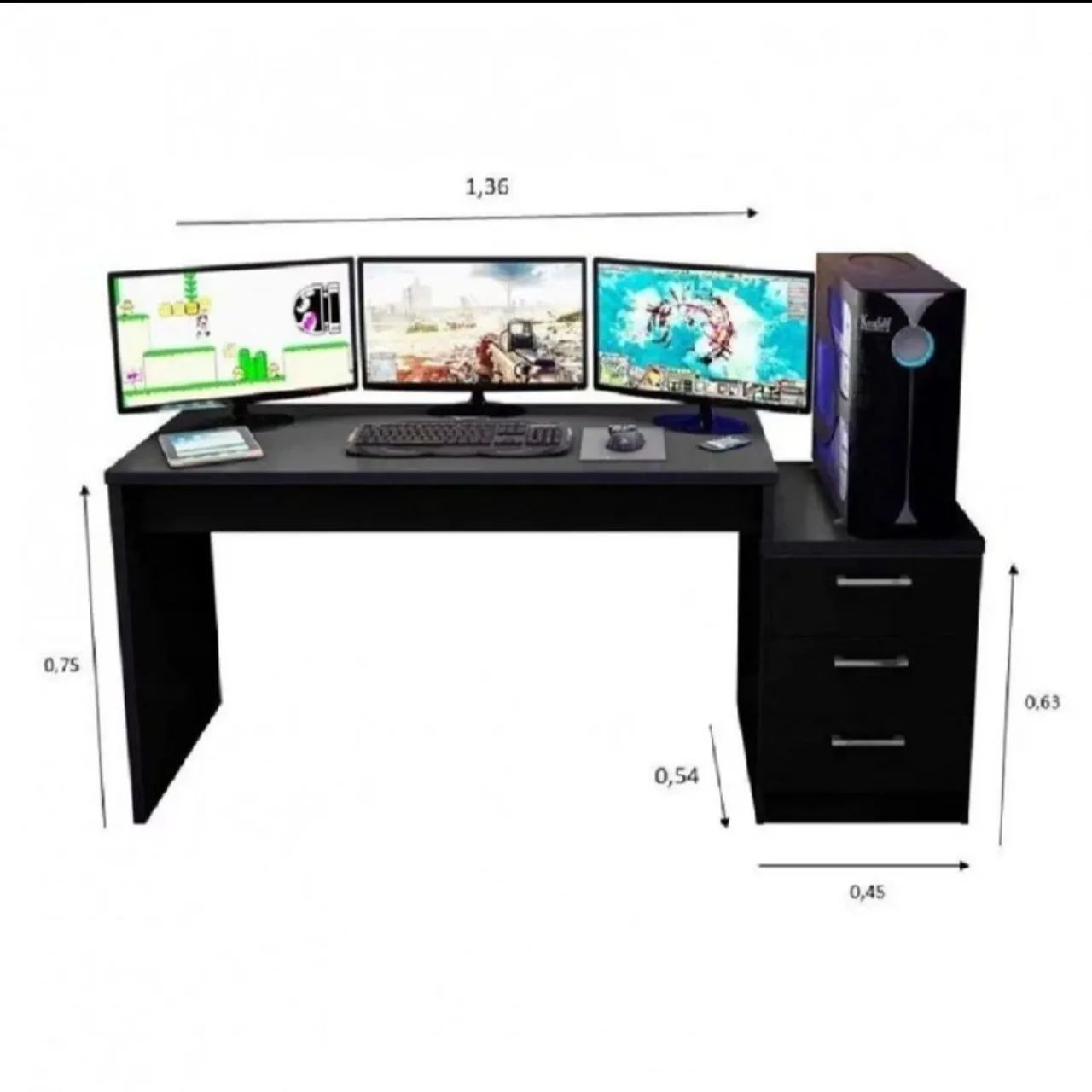 Mesa escritório mesa para pc - Foto 4