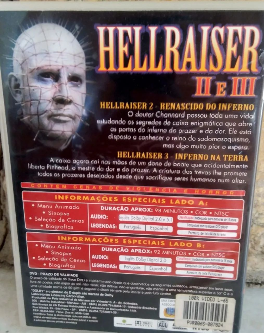 DVD duplo Hellraiser edição especial 2 e 3 - Foto 3