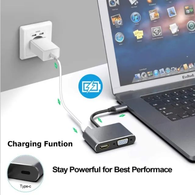 Hub Adaptador USB C para Vga / Hdmi - Foto 3