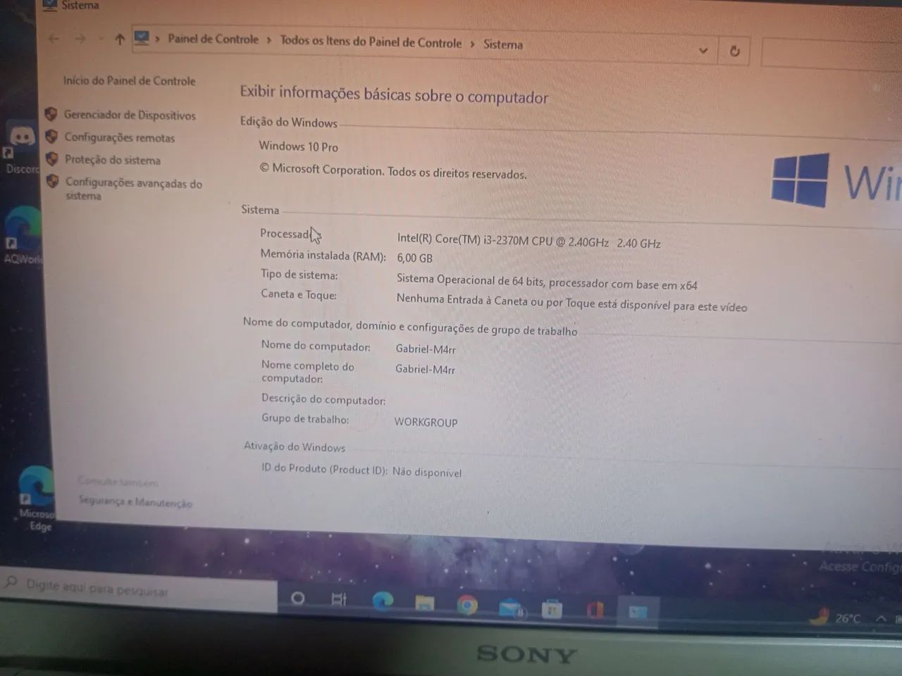 VENDO OU TROCO NOTEBOOK SONY VAIO 