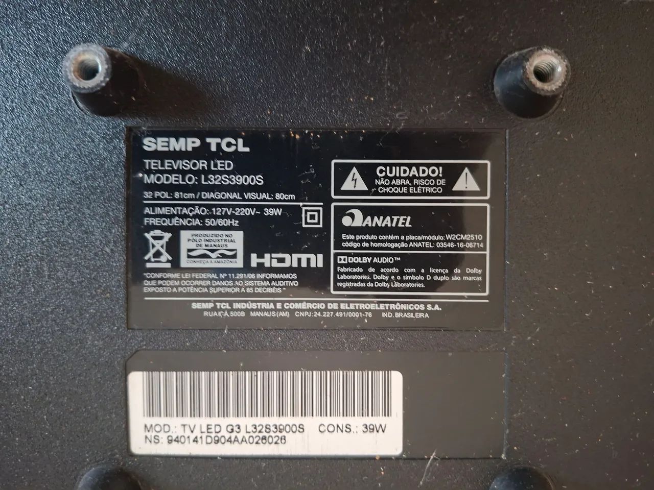 tv semp modelo l32s3900s - Foto 4